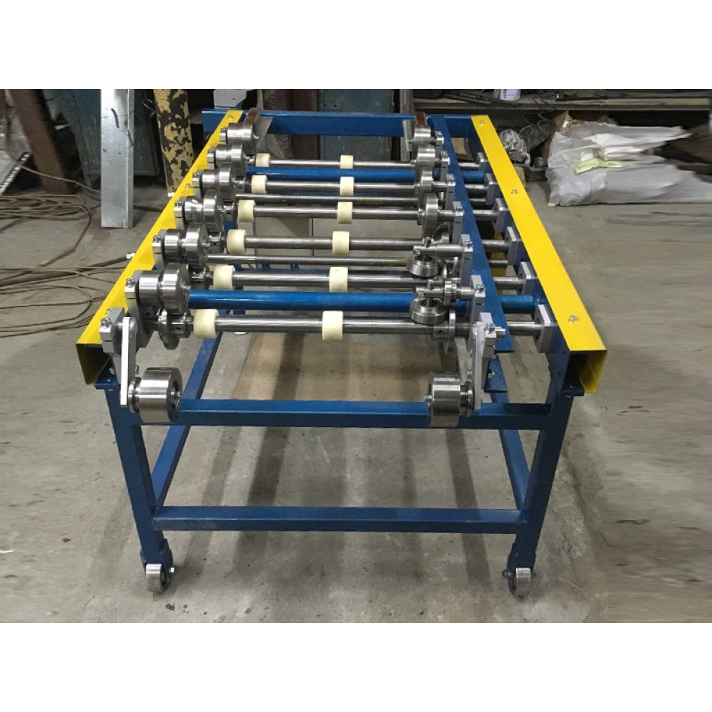 Portable machine F3 for double standing seam system. With cross cutting knife and radius rolls