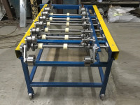 Portable machine F3 for double standing seam system. With cross cutting knife and radius rolls