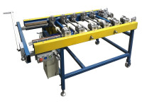 Portable machine F3 for double standing seam system. With cross cutting knife and radius rolls