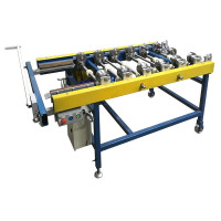 Portable machine F3 for double standing seam system. With cross cutting knife and radius rolls