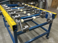 Portable machine F3 for double standing seam system. With cross cutting knife and radius rolls