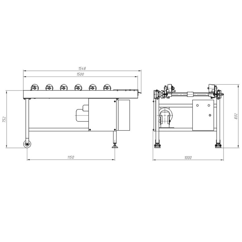 Portable machine F3 for double standing seam system. With cross cutting knife and radius rolls