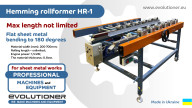 Hemming rollformer HR-1. Production process of one side and both side hem
