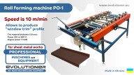 Window drip cap roll forming machine PO-1. Window trim production process
