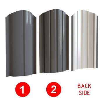 Metal fence with stiffening ribs