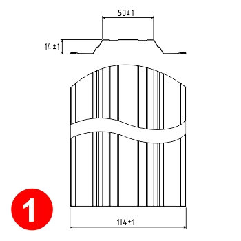 Drawing of a profile with stiffening ribs