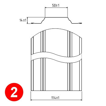 Drawing of a flat picket profile